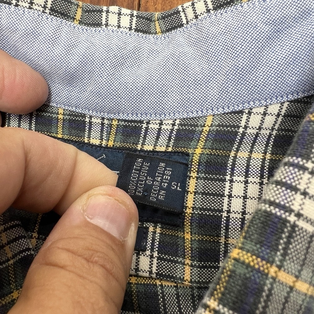 Ralph Lauren Custom Fit Plaid Button Down Shirt Men's XL Blue Green Yellow - Picture 11 of 16